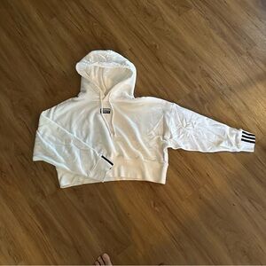 Adidas White Hoodie with Black Logo